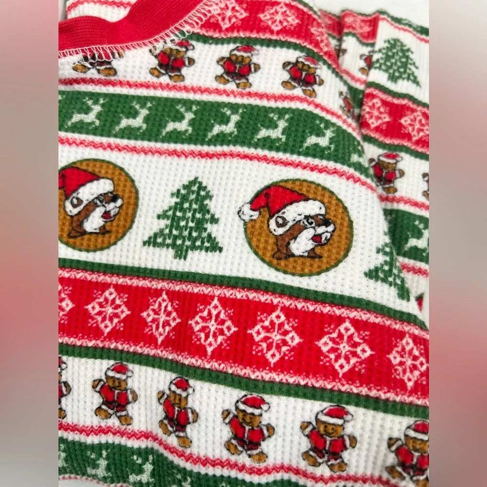 BUC-EES Youth Beaver Christmas Onesie Pajamas  Front Zip Large Family PJs Bucees